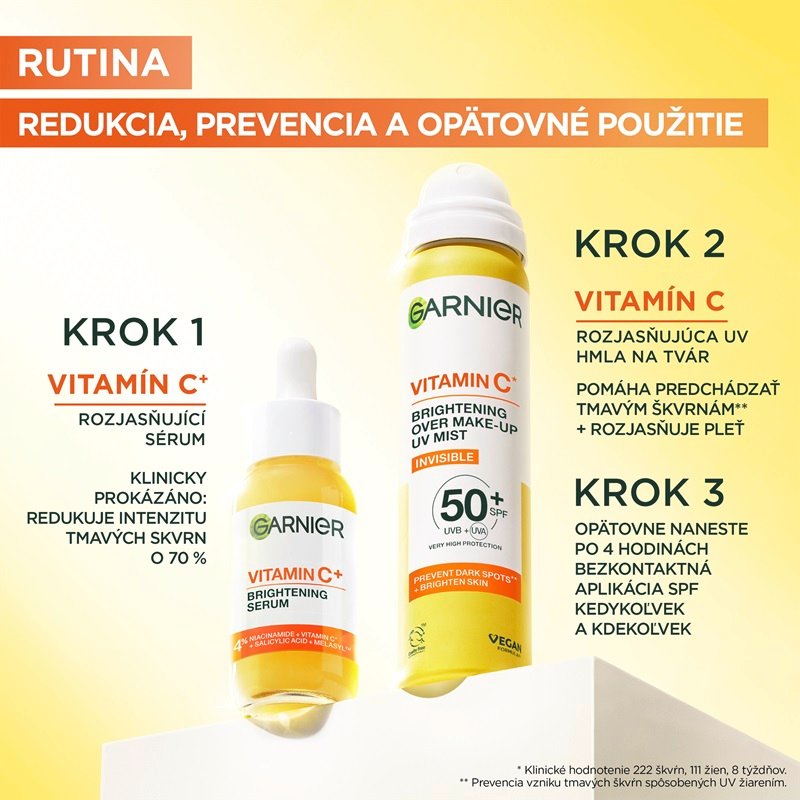 Garnier Vitamin C* rozjasňujúca pleťová hmla s SPF 50+ - 6